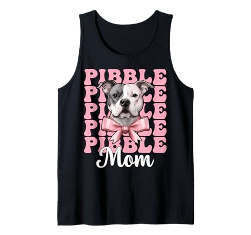 Pibble Mom Pitbull Mom Mama Hund Muttertag Kokette Schleife Tank Top Pibble Mom Pitbull Mom Mama Hund Muttertag Kokette Schleife Tank Top von Womens Pink Coquette Bow Pitbull Dog Gifts
