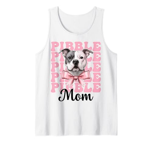 Pibble Mom Pitbull Mom Mama Hund Muttertag Kokette Schleife Tank Top Pibble Mom Pitbull Mom Mama Hund Muttertag Kokette Schleife Tank Top von Womens Pink Coquette Bow Pitbull Dog Gifts