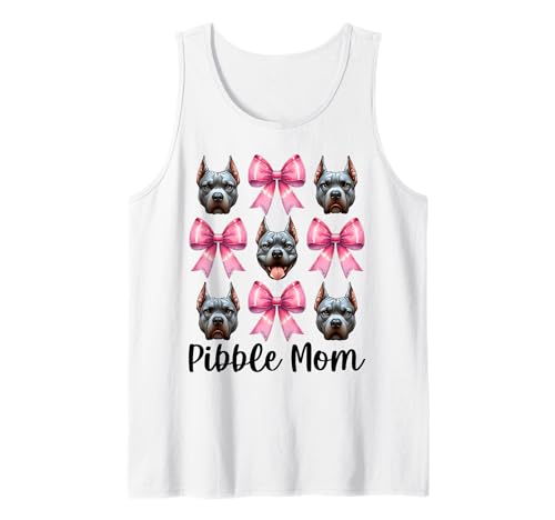 Pibble Mom Pitbull Mom Mama Hund Muttertag Kokette Schleife Tank Top Pibble Mom Pitbull Mom Mama Hund Muttertag Kokette Schleife Tank Top von Womens Pink Coquette Bow Pitbull Dog Gifts