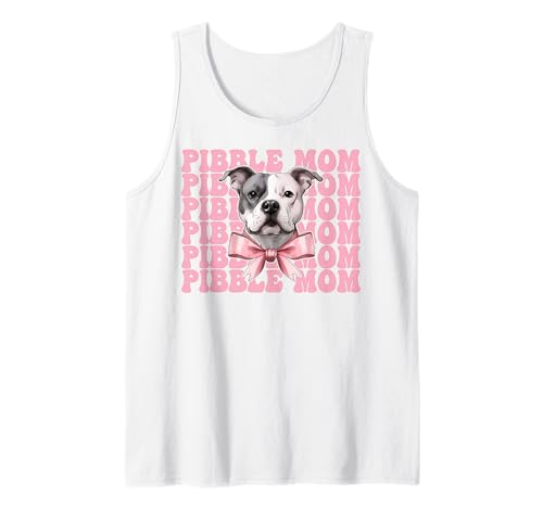 Pibble Mom Pitbull Mom Mama Hund Muttertag Kokette Schleife Tank Top Pibble Mom Pitbull Mom Mama Hund Muttertag Kokette Schleife Tank Top von Womens Pink Coquette Bow Pitbull Dog Gifts