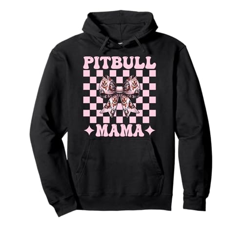 Pitbull Mama Pitbull Mom Hund Muttertag Kokette Schleife Pullover Hoodie von Womens Pink Coquette Bow Pitbull Dog Gifts