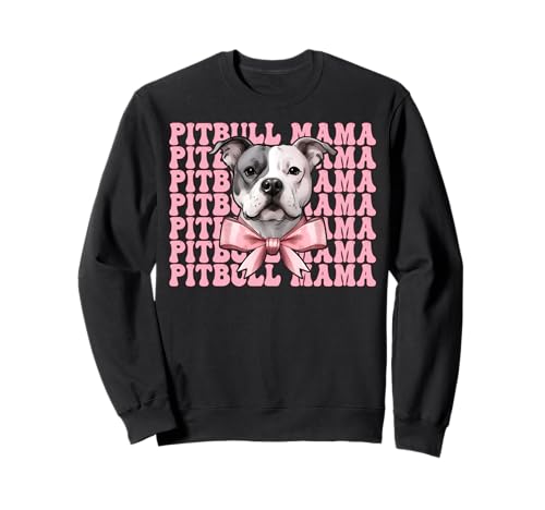 Pitbull Mama Pitbull Mom Hund Muttertag Kokette Schleife Sweatshirt von Womens Pink Coquette Bow Pitbull Dog Gifts