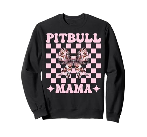 Pitbull Mama Pitbull Mom Hund Muttertag Kokette Schleife Sweatshirt Pitbull Mama Pitbull Mom Hund Muttertag Kokette Schleife Sweatshirt von Womens Pink Coquette Bow Pitbull Dog Gifts