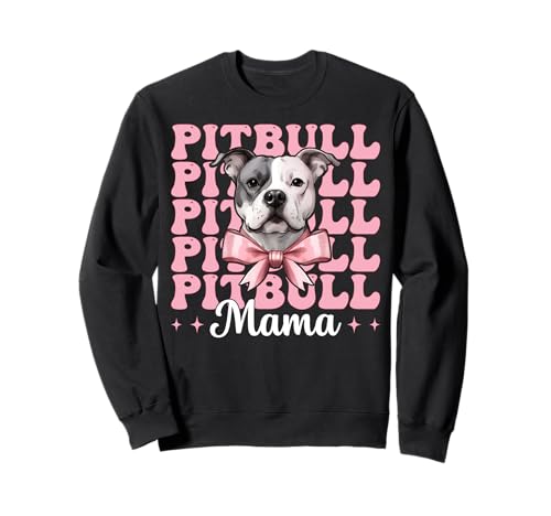 Pitbull Mama Pitbull Mom Hund Muttertag Kokette Schleife Sweatshirt Pitbull Mama Pitbull Mom Hund Muttertag Kokette Schleife Sweatshirt von Womens Pink Coquette Bow Pitbull Dog Gifts