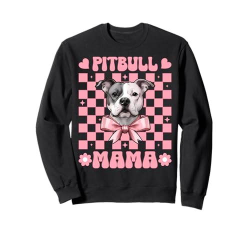Pitbull Mama Pitbull Mom Hund Muttertag Kokette Schleife Sweatshirt von Womens Pink Coquette Bow Pitbull Dog Gifts