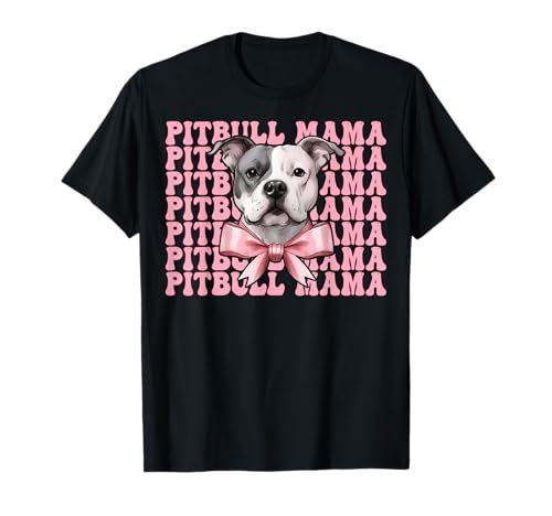 Pitbull Mama Pitbull Mom Hund Muttertag Kokette Schleife T-Shirt Pitbull Mama Pitbull Mom Hund Muttertag Kokette Schleife T-Shirt von Womens Pink Coquette Bow Pitbull Dog Gifts