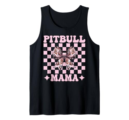 Pitbull Mama Pitbull Mom Hund Muttertag Kokette Schleife Tank Top von Womens Pink Coquette Bow Pitbull Dog Gifts