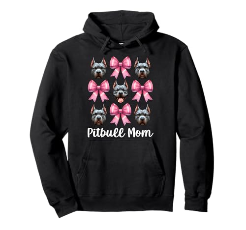 Pitbull Mom Pitbull Mama Hund Muttertag Kokette Schleife Pullover Hoodie von Womens Pink Coquette Bow Pitbull Dog Gifts