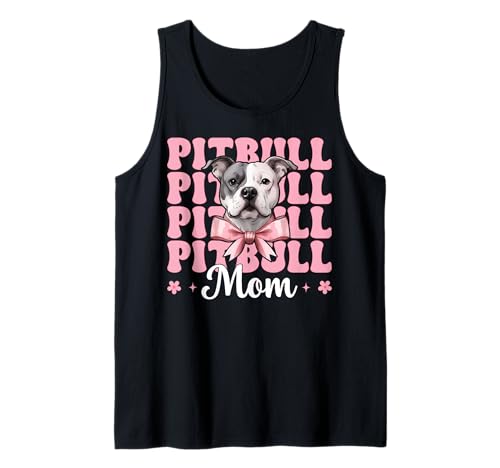 Pitbull Mom Pitbull Mama Hund Muttertag Kokette Schleife Tank Top Pitbull Mom Pitbull Mama Hund Muttertag Kokette Schleife Tank Top von Womens Pink Coquette Bow Pitbull Dog Gifts