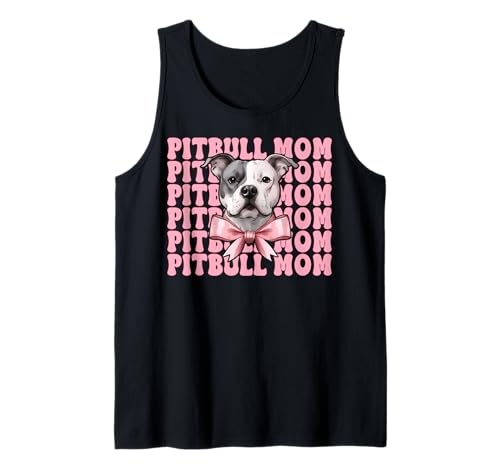 Pitbull Mom Pitbull Mama Hund Muttertag Kokette Schleife Tank Top Pitbull Mom Pitbull Mama Hund Muttertag Kokette Schleife Tank Top von Womens Pink Coquette Bow Pitbull Dog Gifts