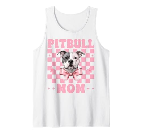 Pitbull Mom Pitbull Mama Hund Muttertag Kokette Schleife Tank Top Pitbull Mom Pitbull Mama Hund Muttertag Kokette Schleife Tank Top von Womens Pink Coquette Bow Pitbull Dog Gifts