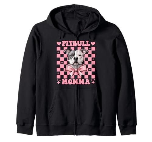 Pitbull Momma Pitbull Mama Mama Hund Muttertag Kokette Schleife Kapuzenjacke Pitbull Momma Pitbull Mama Mama Hund Muttertag Kokette Schleife Kapuzenjacke von Womens Pink Coquette Bow Pitbull Dog Gifts