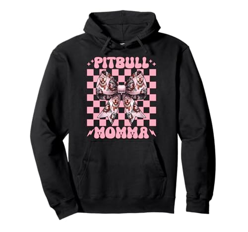 Pitbull Momma Pitbull Mama Mama Hund Muttertag Kokette Schleife Pullover Hoodie Pitbull Momma Pitbull Mama Mama Hund Muttertag Kokette Schleife Pullover Hoodie von Womens Pink Coquette Bow Pitbull Dog Gifts