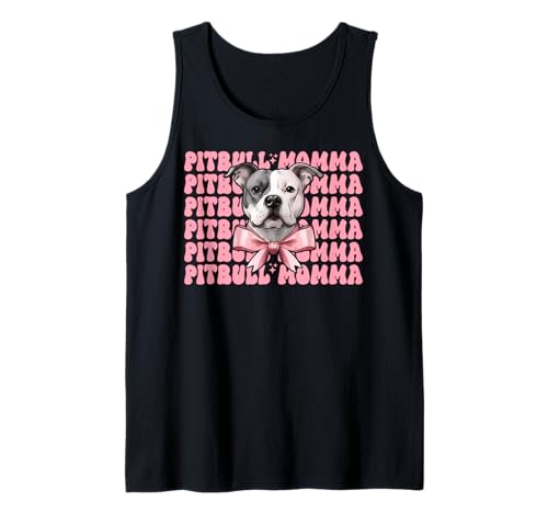 Pitbull Momma Pitbull Mama Mama Hund Muttertag Kokette Schleife Tank Top Pitbull Momma Pitbull Mama Mama Hund Muttertag Kokette Schleife Tank Top von Womens Pink Coquette Bow Pitbull Dog Gifts