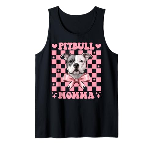 Pitbull Momma Pitbull Mama Mama Hund Muttertag Kokette Schleife Tank Top Pitbull Momma Pitbull Mama Mama Hund Muttertag Kokette Schleife Tank Top von Womens Pink Coquette Bow Pitbull Dog Gifts