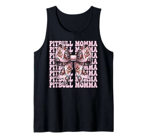 Pitbull Momma Pitbull Mama Mama Hund Muttertag Kokette Schleife Tank Top Pitbull Momma Pitbull Mama Mama Hund Muttertag Kokette Schleife Tank Top von Womens Pink Coquette Bow Pitbull Dog Gifts