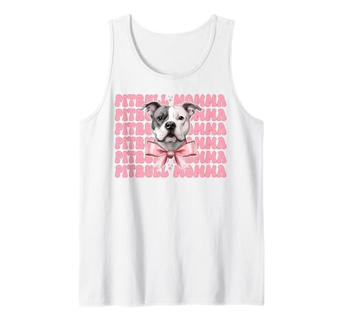 Pitbull Momma Pitbull Mama Mama Hund Muttertag Kokette Schleife Tank Top Pitbull Momma Pitbull Mama Mama Hund Muttertag Kokette Schleife Tank Top von Womens Pink Coquette Bow Pitbull Dog Gifts