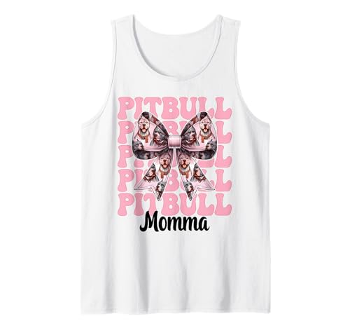 Pitbull Momma Pitbull Mama Mama Hund Muttertag Kokette Schleife Tank Top Pitbull Momma Pitbull Mama Mama Hund Muttertag Kokette Schleife Tank Top von Womens Pink Coquette Bow Pitbull Dog Gifts