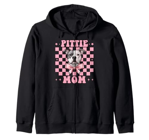 Pittie Mom Pitbull Mom Mama Hund Muttertag Kokette Schleife Kapuzenjacke von Womens Pink Coquette Bow Pitbull Dog Gifts