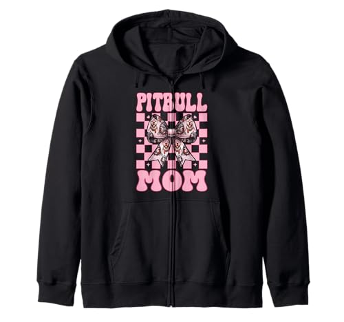 Pittie Mom Pitbull Mom Mama Hund Muttertag Kokette Schleife Kapuzenjacke Pittie Mom Pitbull Mom Mama Hund Muttertag Kokette Schleife Kapuzenjacke von Womens Pink Coquette Bow Pitbull Dog Gifts