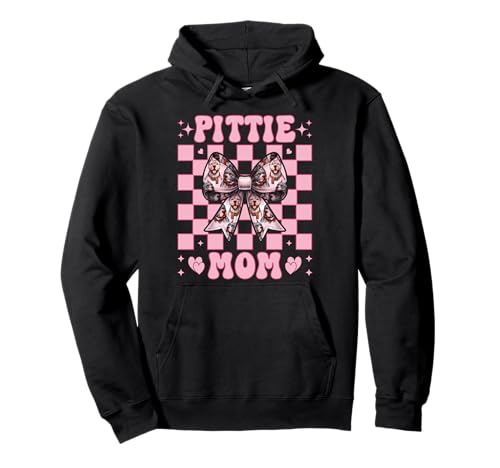 Pittie Mom Pitbull Mom Mama Hund Muttertag Kokette Schleife Pullover Hoodie von Womens Pink Coquette Bow Pitbull Dog Gifts
