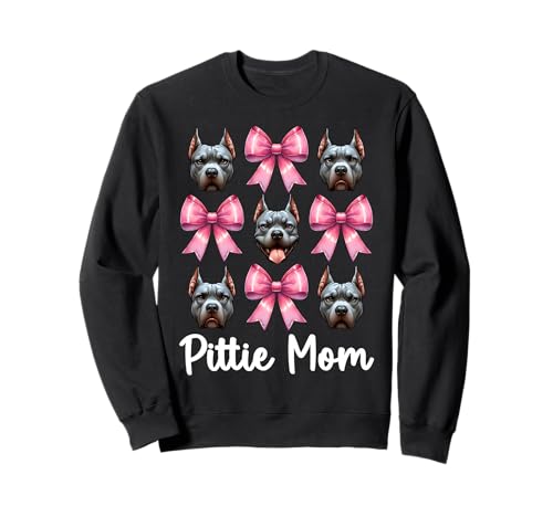 Pittie Mom Pitbull Mom Mama Hund Muttertag Kokette Schleife Sweatshirt Pittie Mom Pitbull Mom Mama Hund Muttertag Kokette Schleife Sweatshirt von Womens Pink Coquette Bow Pitbull Dog Gifts