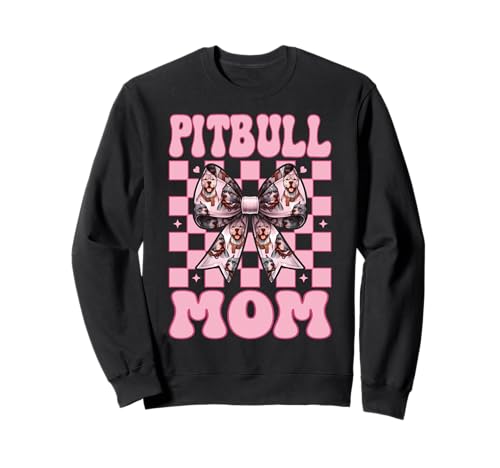 Pittie Mom Pitbull Mom Mama Hund Muttertag Kokette Schleife Sweatshirt Pittie Mom Pitbull Mom Mama Hund Muttertag Kokette Schleife Sweatshirt von Womens Pink Coquette Bow Pitbull Dog Gifts
