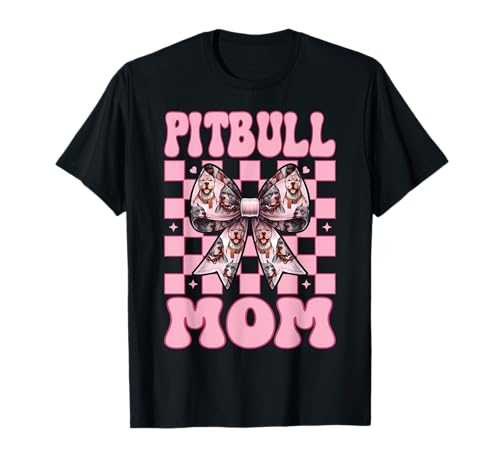 Pittie Mom Pitbull Mom Mama Hund Muttertag Kokette Schleife T-Shirt Pittie Mom Pitbull Mom Mama Hund Muttertag Kokette Schleife T-Shirt von Womens Pink Coquette Bow Pitbull Dog Gifts