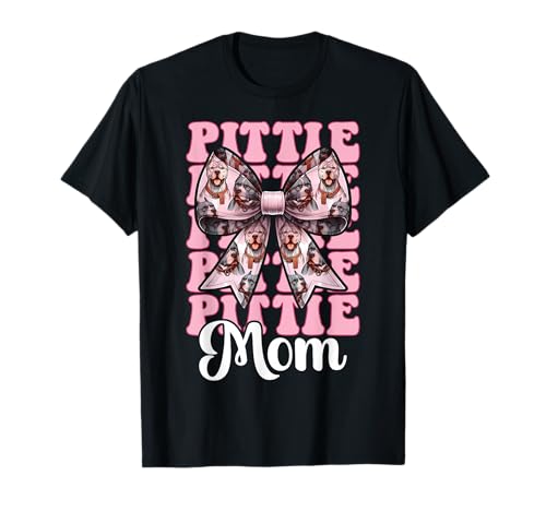 Pittie Mom Pitbull Mom Mama Hund Muttertag Kokette Schleife T-Shirt Pittie Mom Pitbull Mom Mama Hund Muttertag Kokette Schleife T-Shirt von Womens Pink Coquette Bow Pitbull Dog Gifts
