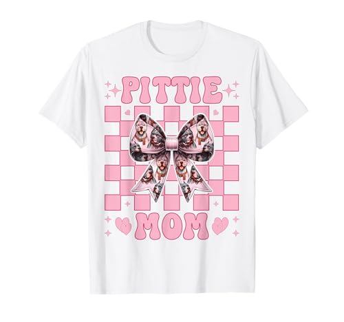 Pittie Mom Pitbull Mom Mama Hund Muttertag Kokette Schleife T-Shirt Pittie Mom Pitbull Mom Mama Hund Muttertag Kokette Schleife T-Shirt von Womens Pink Coquette Bow Pitbull Dog Gifts