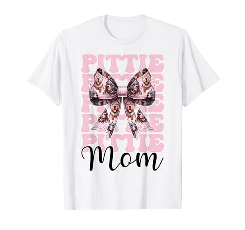Pittie Mom Pitbull Mom Mama Hund Muttertag Kokette Schleife T-Shirt Pittie Mom Pitbull Mom Mama Hund Muttertag Kokette Schleife T-Shirt von Womens Pink Coquette Bow Pitbull Dog Gifts