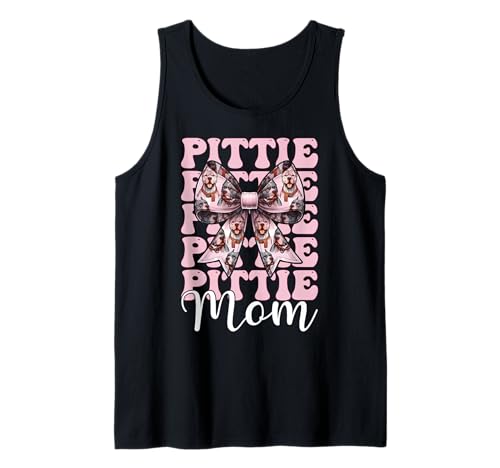 Pittie Mom Pitbull Mom Mama Hund Muttertag Kokette Schleife Tank Top von Womens Pink Coquette Bow Pitbull Dog Gifts