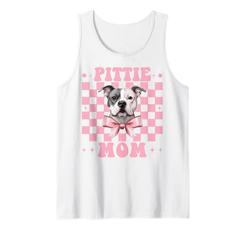 Pittie Mom Pitbull Mom Mama Hund Muttertag Kokette Schleife Tank Top von Womens Pink Coquette Bow Pitbull Dog Gifts