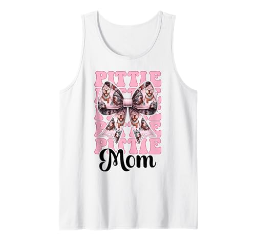 Pittie Mom Pitbull Mom Mama Hund Muttertag Kokette Schleife Tank Top von Womens Pink Coquette Bow Pitbull Dog Gifts