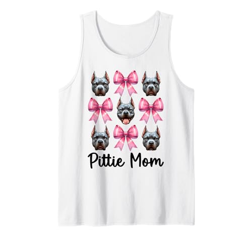 Pittie Mom Pitbull Mom Mama Hund Muttertag Kokette Schleife Tank Top Pittie Mom Pitbull Mom Mama Hund Muttertag Kokette Schleife Tank Top von Womens Pink Coquette Bow Pitbull Dog Gifts