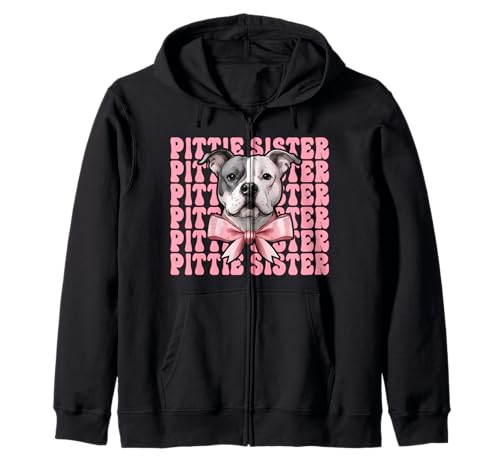 Pittie Sister Pitbull Dog Girl Rosa Kokette Schleife Kapuzenjacke Pittie Sister Pitbull Dog Girl Rosa Kokette Schleife Kapuzenjacke von Womens Pink Coquette Bow Pitbull Dog Gifts