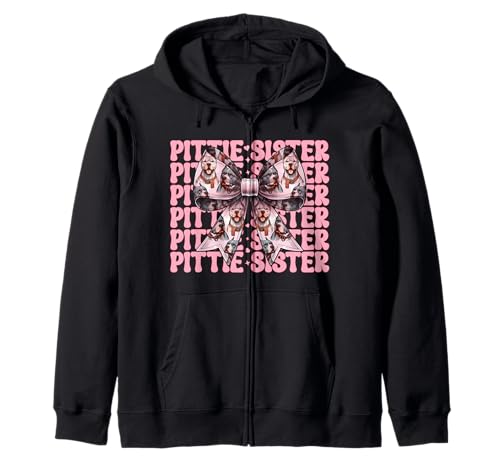 Pittie Sister Pitbull Dog Girl Rosa Kokette Schleife Kapuzenjacke Pittie Sister Pitbull Dog Girl Rosa Kokette Schleife Kapuzenjacke von Womens Pink Coquette Bow Pitbull Dog Gifts