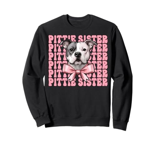 Pittie Sister Pitbull Dog Girl Rosa Kokette Schleife Sweatshirt Pittie Sister Pitbull Dog Girl Rosa Kokette Schleife Sweatshirt von Womens Pink Coquette Bow Pitbull Dog Gifts