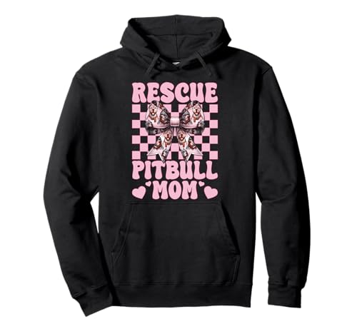 Rescue Pitbull Mom Pitbull Mama Hund Rettung Muttertag Pullover Hoodie Rescue Pitbull Mom Pitbull Mama Hund Rettung Muttertag Pullover Hoodie von Womens Pink Coquette Bow Pitbull Dog Gifts