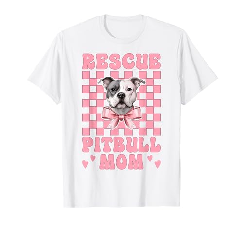 Rescue Pitbull Mom Pitbull Mama Hund Rettungskokette T-Shirt Rescue Pitbull Mom Pitbull Mama Hund Rettungskokette T-Shirt von Womens Pink Coquette Bow Pitbull Dog Gifts