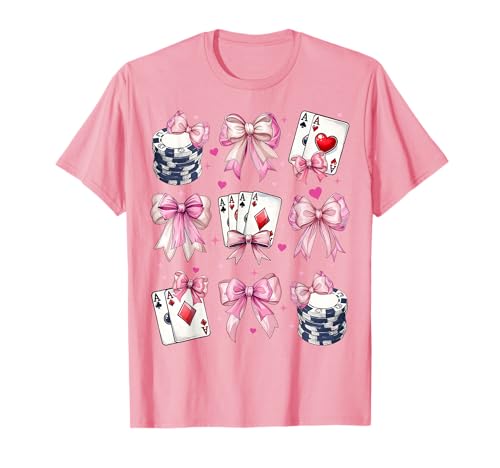 Pokerspieler Casino Gambling Gambler Girl Coquette Bow Pink T-Shirt Pokerspieler Casino Gambling Gambler Girl Coquette Bow Pink T-Shirt von Womens Pink Coquette Bow Poker Player Gifts