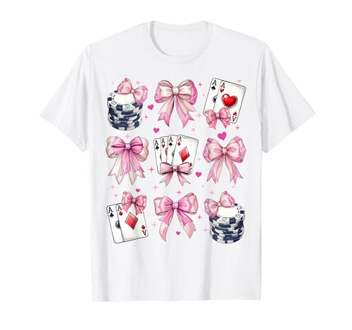 Pokerspieler Casino Gambling Gambler Girl Coquette Bow Pink T-Shirt Pokerspieler Casino Gambling Gambler Girl Coquette Bow Pink T-Shirt von Womens Pink Coquette Bow Poker Player Gifts