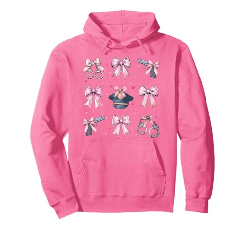 Polizistin Strafverfolgung Mädchen Kokette Schleife Rosa Pullover Hoodie Polizistin Strafverfolgung Mädchen Kokette Schleife Rosa Pullover Hoodie von Womens Pink Coquette Bow Police Officer Gifts