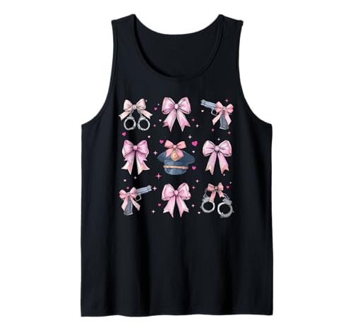 Polizistin Strafverfolgung Mädchen Kokette Schleife Rosa Tank Top Polizistin Strafverfolgung Mädchen Kokette Schleife Rosa Tank Top von Womens Pink Coquette Bow Police Officer Gifts