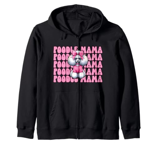 Pudel Mama Pudel Mama Hund Muttertag Kokette Schleife Kapuzenjacke von Womens Pink Coquette Bow Poodle Dog Gifts