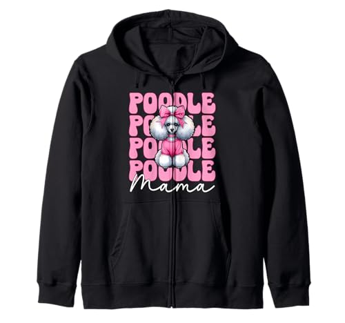 Pudel Mama Pudel Mama Hund Muttertag Kokette Schleife Kapuzenjacke von Womens Pink Coquette Bow Poodle Dog Gifts