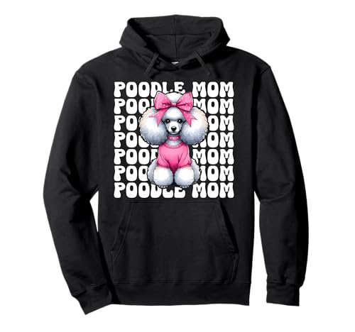 Pudel Mama Pudel Mama Hund Muttertag Kokette Schleife Pullover Hoodie Pudel Mama Pudel Mama Hund Muttertag Kokette Schleife Pullover Hoodie von Womens Pink Coquette Bow Poodle Dog Gifts