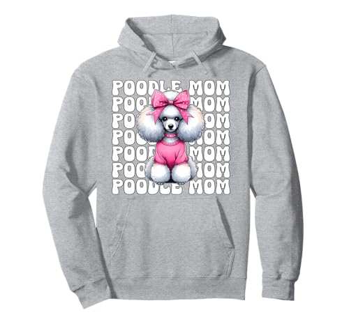 Pudel Mama Pudel Mama Hund Muttertag Kokette Schleife Pullover Hoodie Pudel Mama Pudel Mama Hund Muttertag Kokette Schleife Pullover Hoodie von Womens Pink Coquette Bow Poodle Dog Gifts