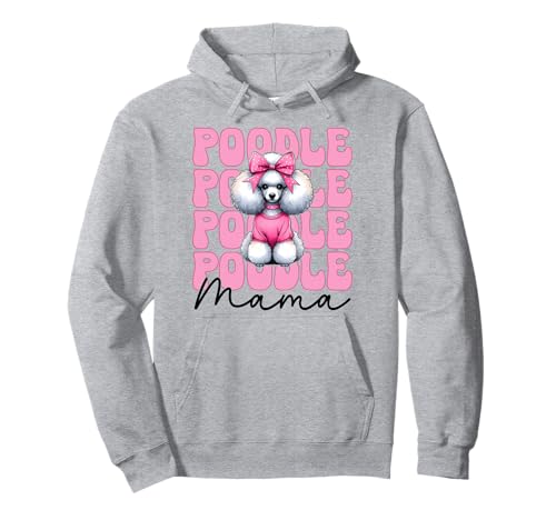Pudel Mama Pudel Mama Hund Muttertag Kokette Schleife Pullover Hoodie Pudel Mama Pudel Mama Hund Muttertag Kokette Schleife Pullover Hoodie von Womens Pink Coquette Bow Poodle Dog Gifts