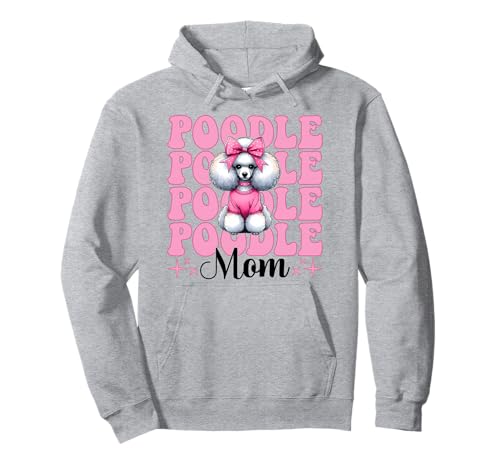 Pudel Mama Pudel Mama Hund Muttertag Kokette Schleife Pullover Hoodie Pudel Mama Pudel Mama Hund Muttertag Kokette Schleife Pullover Hoodie von Womens Pink Coquette Bow Poodle Dog Gifts